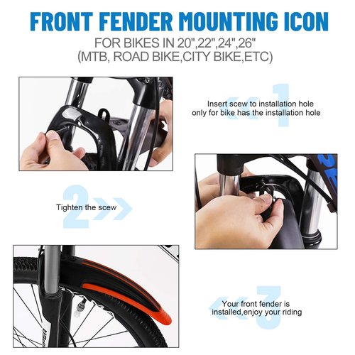 R2Depot Bike Mudguard Set with 8M DIY Reflective Tape, 2 Parts-Universal Full Cover Thicken Widen Bicycle Fender Set, Front/Rear Mud Guards Fit for 20"/22"/24"/26" MTB Mountain Road Bike(Black Green)