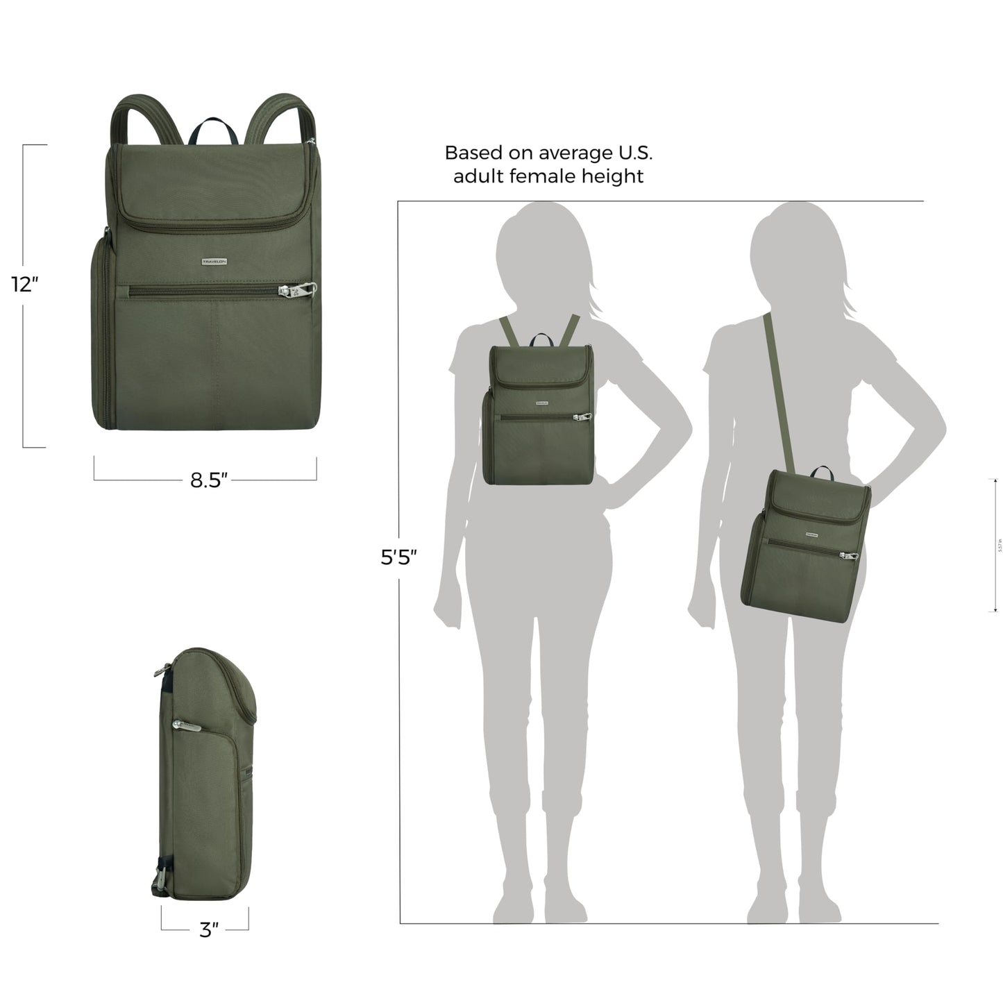 Travelon Anti-Theft Classic Small Convertible Backpack