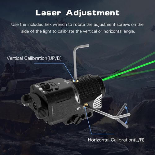 **Skiennix Pistol Laser Light Combo - 800 Lumens Green Laser Beam & Tactical Flashlight for Glock & Rifle**