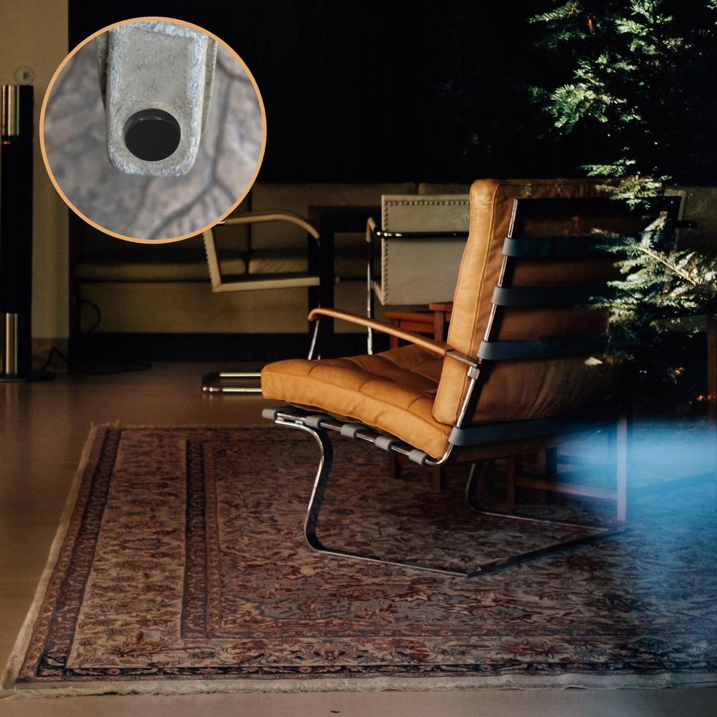 Stem Bumpers Glide Nylon Flat Round 3/4" Stem Bumper Floor Protector for 1/4" Hole, Furniture Sliders, Protect Your Outdoor Furniture and Patio Swivel Chair, Black (12)