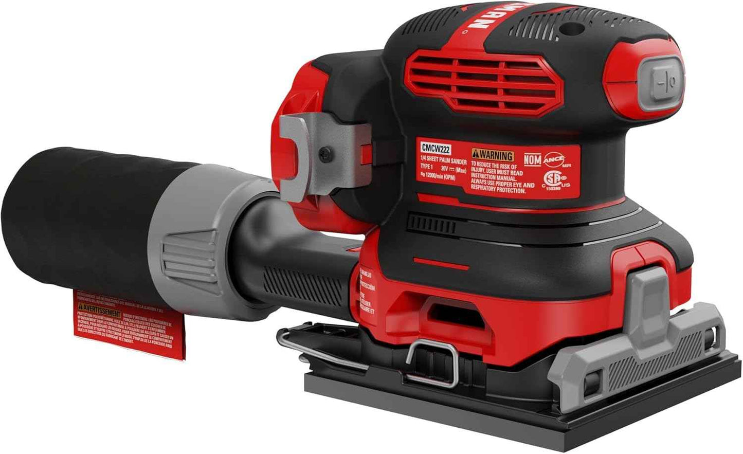 CRAFTSMAN V20 Cordless 1/4 Sheet Sander - 9,000-12,000 OPM Bare Tool (CMCW222B)