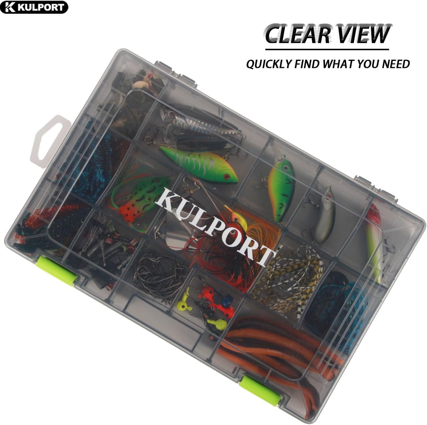 Skiennix Tackle Box - Plastic Storage Organizer with Removable Dividers | 3600 Tackle Tray, 4 Packs - Grey