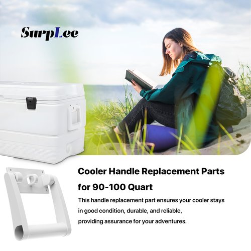 SurpLee 21025 Replacement Handles for Coolers,Compatible with 90-100 Qt Coolers，High Strength Plastic Handles & Screws Replacement Parts-2 Pack