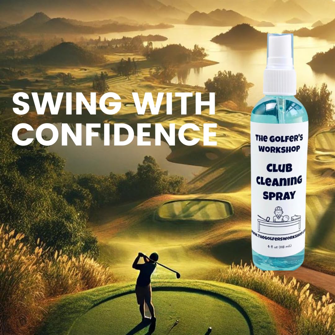The Golfer's Workshop Golf Club Cleaner – 4oz Portable Spray Bottle | Deep Clean for Clubs, Balls & Grips | Golf Accessory