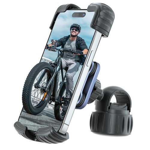 Hiboy Motorcycle Phone Mount Holder - Upgrade Vibration Dampener - 360° Rotatable Bicycle Phone Holder, Bike Scooter Handlebar Phone Clip for 5.1" - 6.8" Smartphones