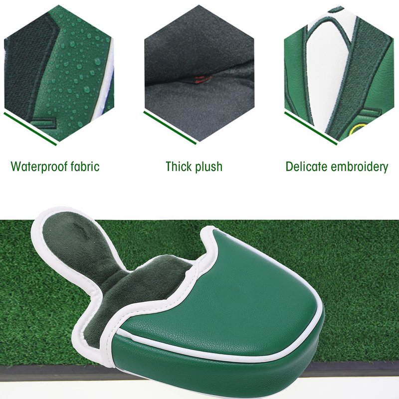 Putter Covers Odyssey Cover Putter Semicircle Putter Cover Mallet Putter Headcover Green Embroidered Cover Headcover Magnetic Mallet Putter Cover Protector Copri Teste per mazza da Golf