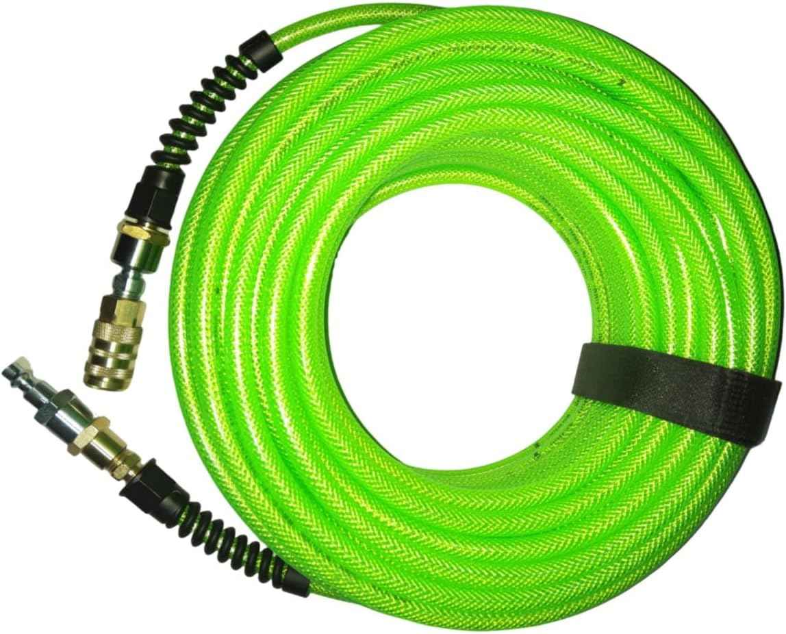 Z-Flex 1/4in. x 100ft. Reinforced Polyurethane Air Hose with Ball Coupler & Safety Plug - 300 PSI