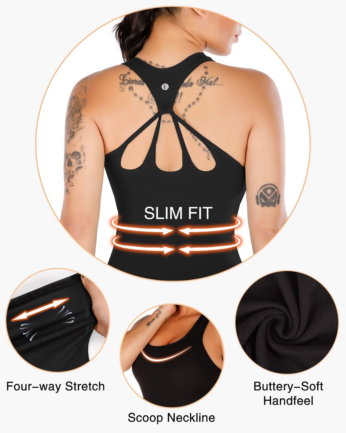 Running Girl Workout Tank Tops - Built-In Bra for Women | Strappy Back Athletic Yoga Top