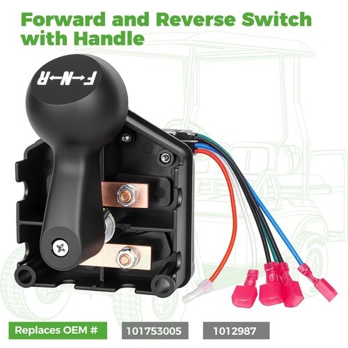 10L0L Golf Cart Forward and Reverse Switch with Handle Fits Club Car 96-Up DS 48 Volt, Replaces 101753005