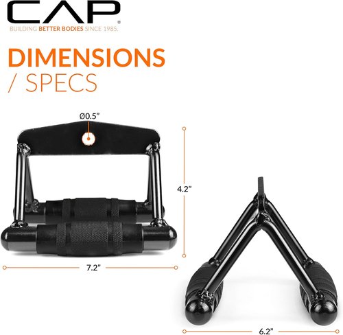 CAP Cable Machine Attachments - Versatile LAT Bars, Triceps Bars, Handles & Ropes | Multiple Styles & Sizes