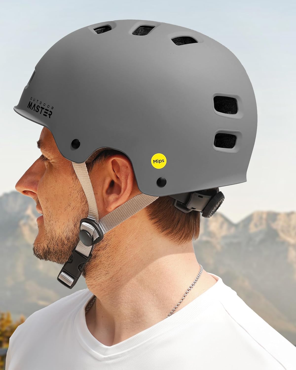 OutdoorMaster MIPS Skateboard Helmet - Lightweight, Ventilated Multi-Sport Design with Two Removable Liners