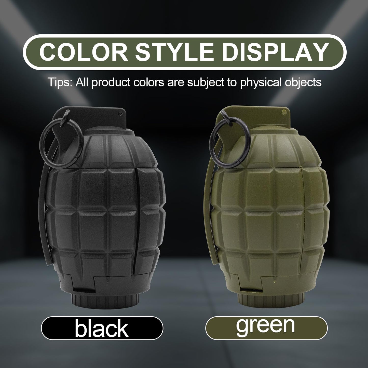 Zhongren Airsoft Tactical Grenade Plastic CS Battle Game Toy Dummy Hand Grenades Model Pull Ring Toys for Age 14+ (MF-36-BK)
