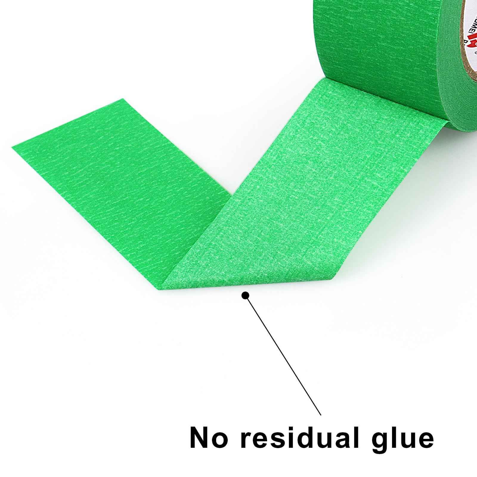 BOMEI PACK 10 Rolls Painters Tape 2 inch Wide, Painter's Tape Green Masking Tape 2 inch x 55 Yards for Walls Painting, Home Improvement and School Projects, Total 550 Yards