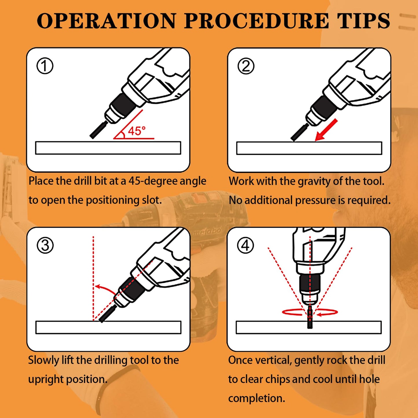 DECKRKAT 7-Piece Dry Diamond Drill Bits & Carbide Tile Drill Bit Set for Tile,Ceramic,Marble,Porcelain,Glass & Granite- 3/16", 1/4" (x2), 5/16", 3/8", 1/2" + 1/4" Masonry Bit