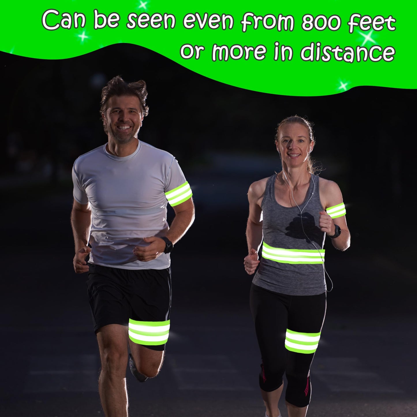 Flotory 56 Pcs Reflective Bands Reflective Bands Visibility Reflective Straps Reflector Running Gear for Arm Wrist Ankle Leg Women Men Night Running Cycling Walking