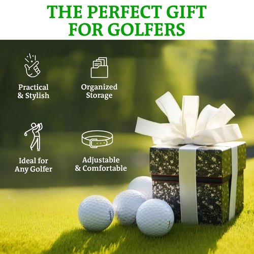 Lady Caddy Golf Valuables Pouch Bag - Golf Balls Bag for tees, Balls, Ball Marker, Divot Repair Tool, Keys, Cards & Cash - Golf Caddy Belt Pouch for Women & Men- Golf Accessories Gift for Golfers