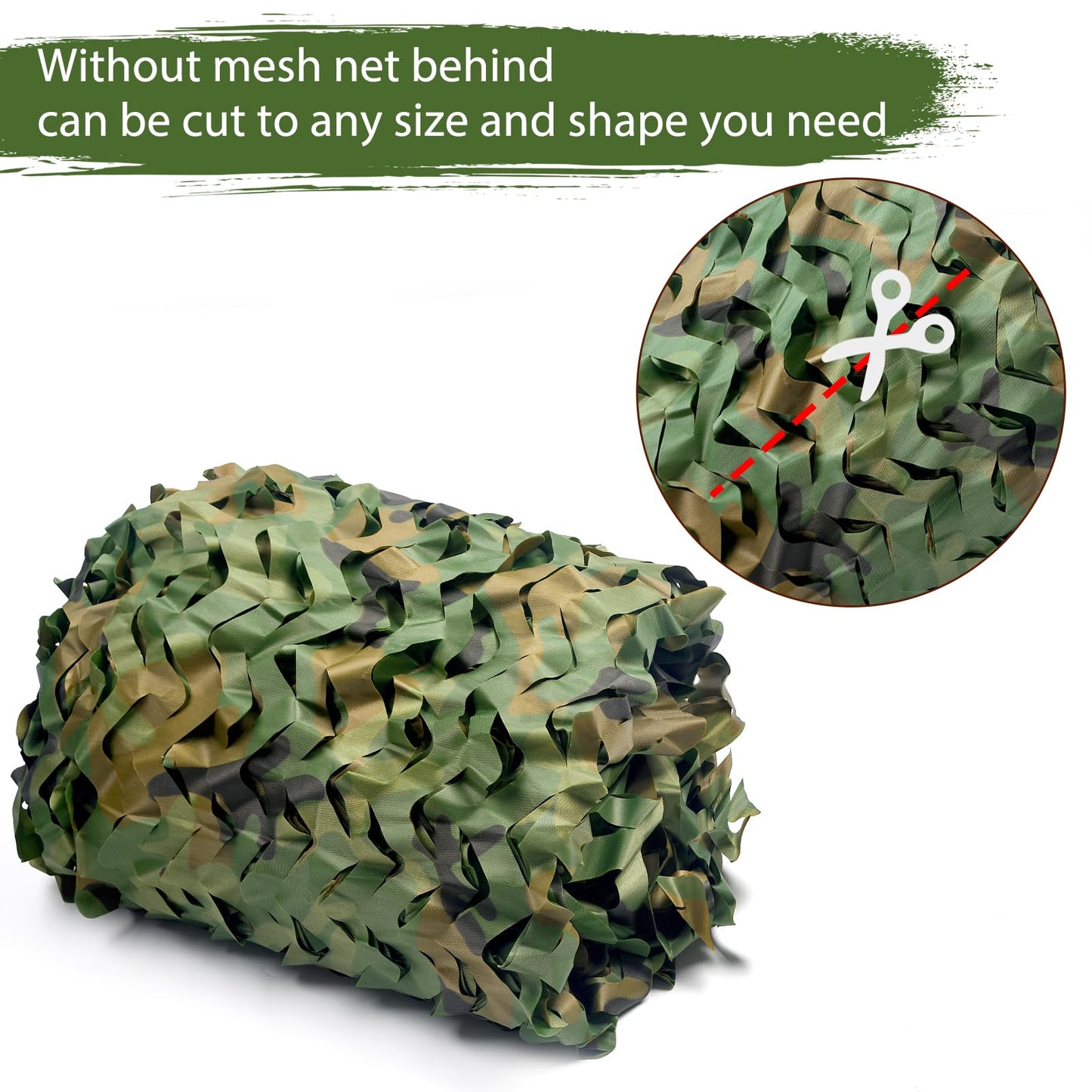 Yeacool Light Weight Camo Netting for Hunting Blind Burlap Camouflage Netting for Party Decor Outdoor Camping Deer Duck Tree Stand Car Cover (Woodland Camo, 4.9ftx19.7ft, 1.5m*6m)