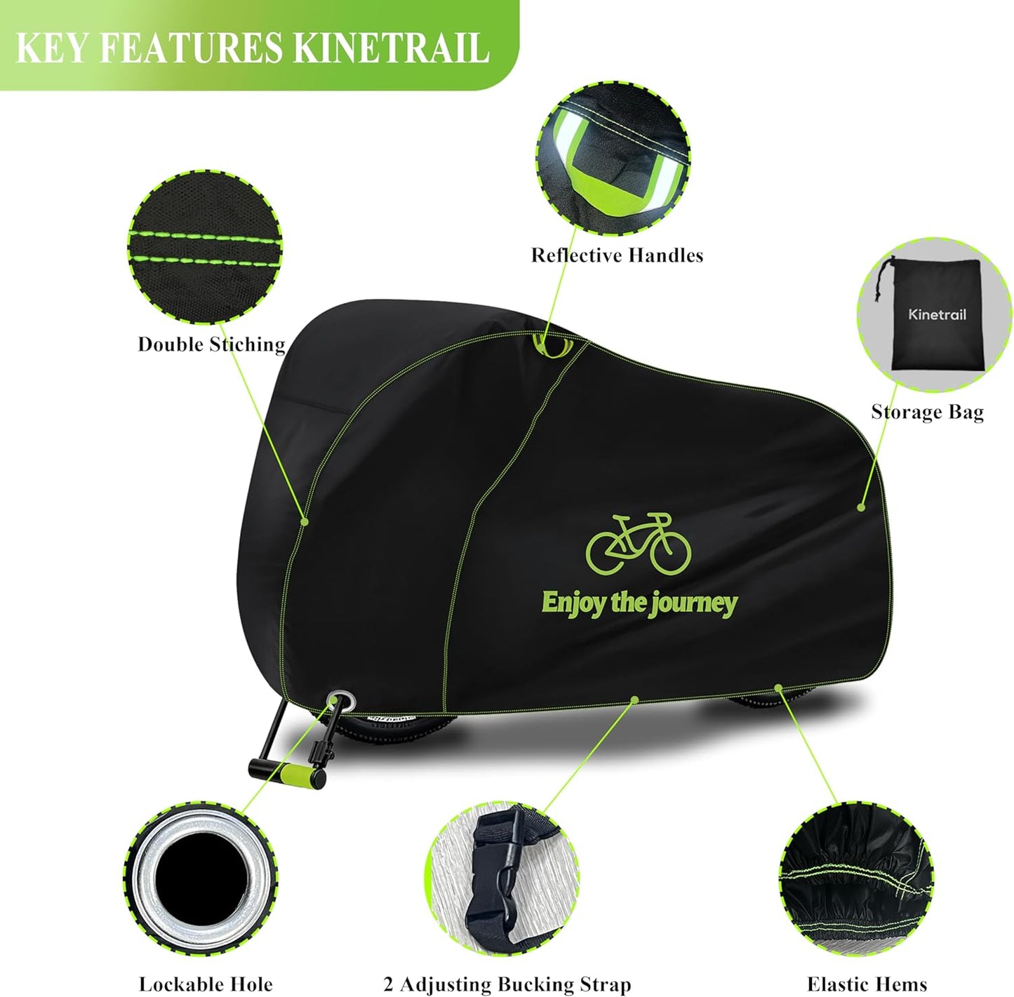 Skiennix Waterproof Bike Cover - Outdoor Protection Against Rain, Sun & Dust | Fits 1 Electric or Mountain Bike