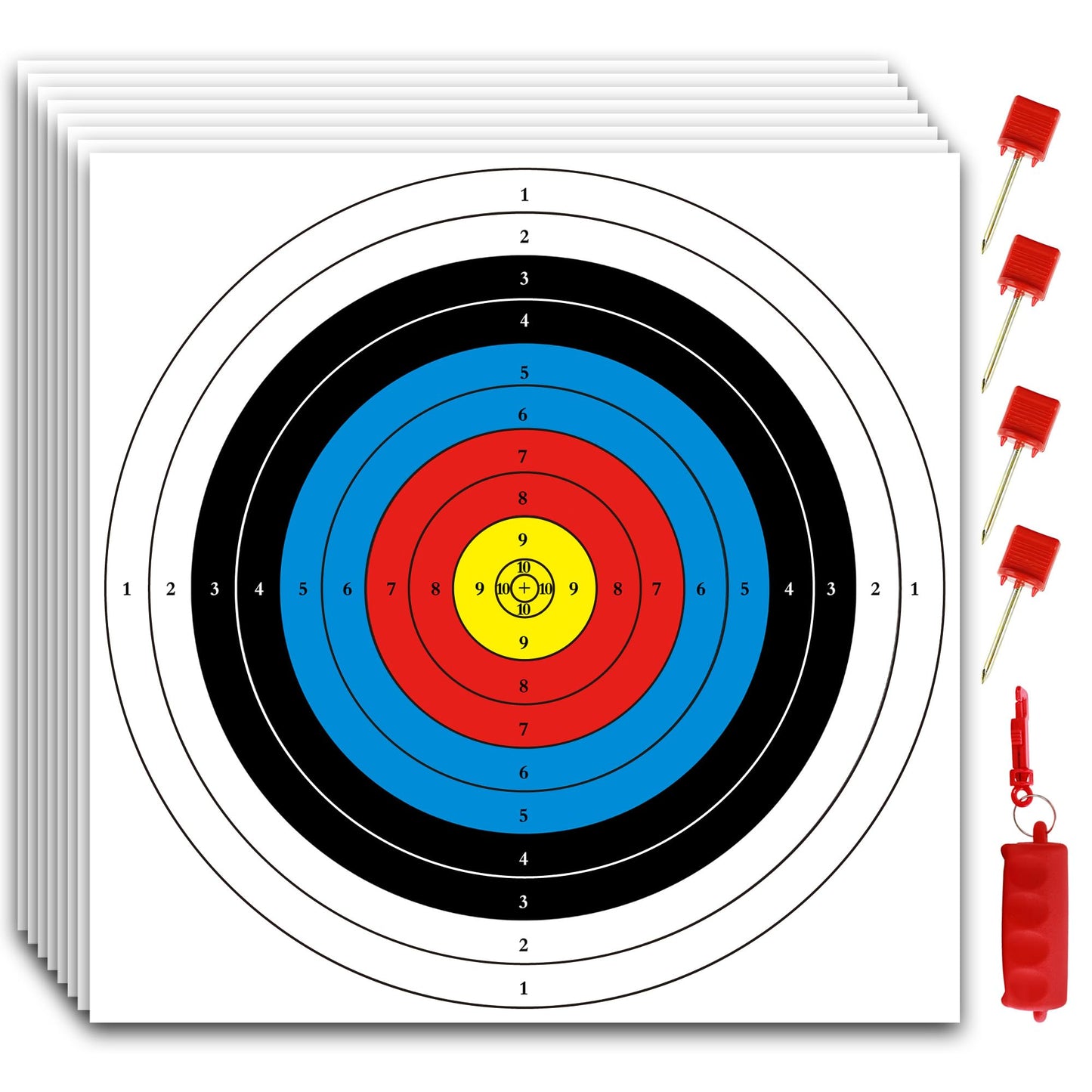 MOLFUJ Archery Targets Paper, 20pcs/50pcs Bow and Arrow Targets for Hunting Backyard, Archery Target Practice Accessories(10 Rings,16x16in)