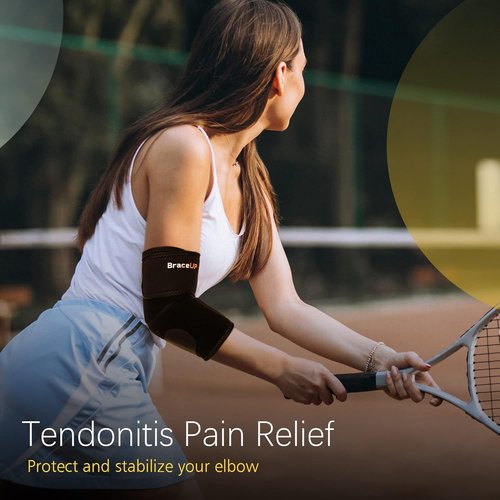 BraceUP Elbow Brace for Tendonitis - Adjustable Forearm Support for Pain Relief | Unisex Tennis Elbow Strap