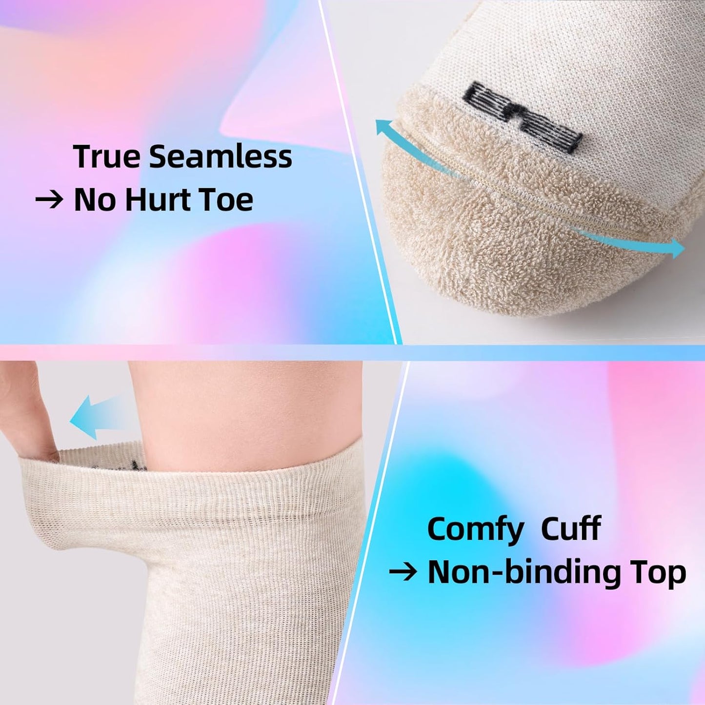 Skiennix Soft Cotton Compression Socks - 20-30mmHg Knee High Support for Circulation & Travel