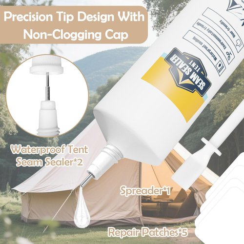 WAN2TLK 120ml Tent Seam Sealer, Repair Damaged/Seam Sealer Tent Fabric, Restore The Waterproof Barrier, for Camping/Hiking/Outdoor Gear - Clear