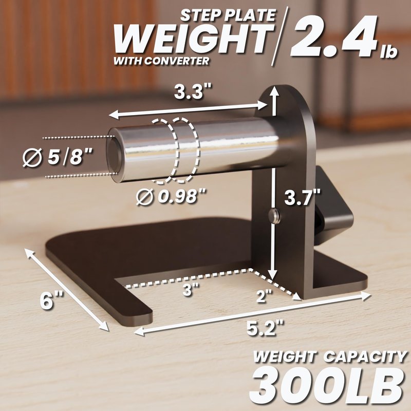 Synergee Step Plate for 2x3 Power and Squat Racks, Fits Racks with 1" and 5/8" Holes. Step-Up Plate for Reaching Pull-Up Bars, Chin-Ups, and Muscle-Ups.