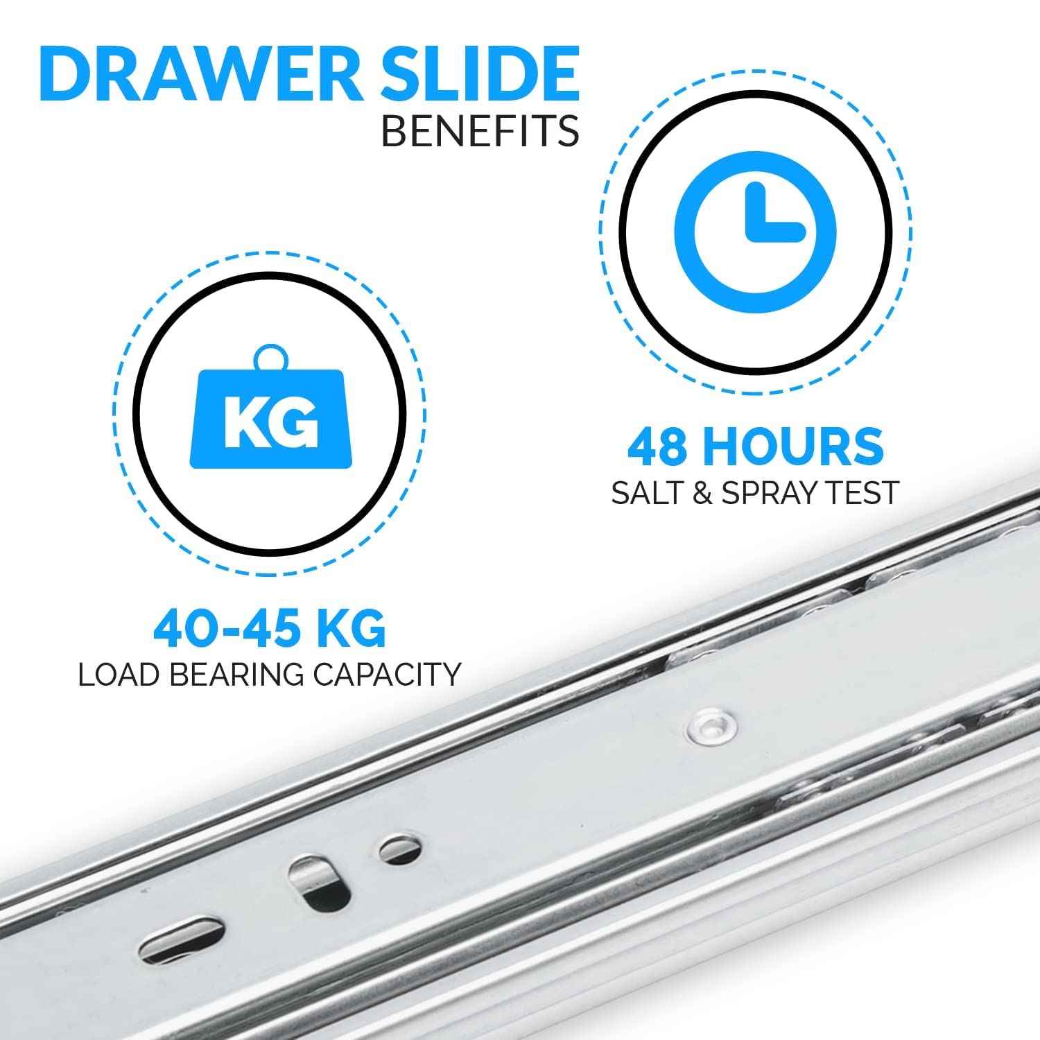 HOMANDS 10 Inch Drawer Slides 4 Pairs (8pcs) Side Mount Rails - Heavy Duty Full Extension Ball Bearing – Drawer Slide Glides for Cabinet Kitchen, Dresser Runners - Draw Slides Sliders 100Lb Capacity