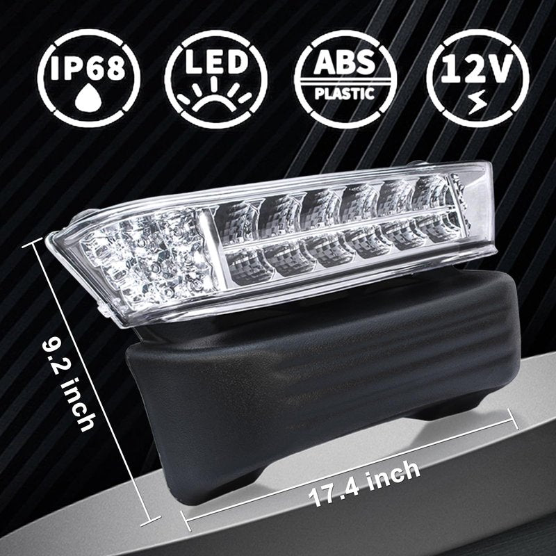 Orle Oko Golf Cart Precedent LED Headlight Light Kit Compatible with Club Car Precedent 2004-Up Front Replace Head Light 12V Light Kit Assembly with Bumper For Club Car Precedent Gas and Electric