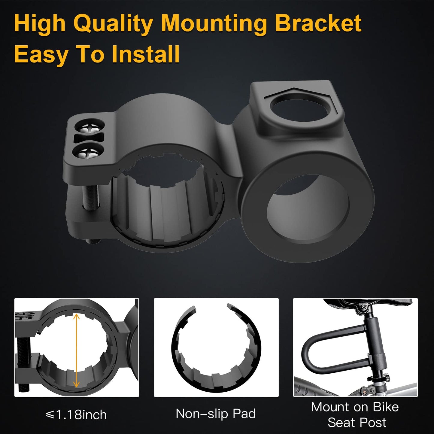 UBULLOX Bike U Lock Heavy Duty Bike Lock Bicycle U Lock, 16mm Shackle and 4ft/6ft Length Security Cable with Sturdy Mounting Bracket for Bicycle, Motorcycle and More