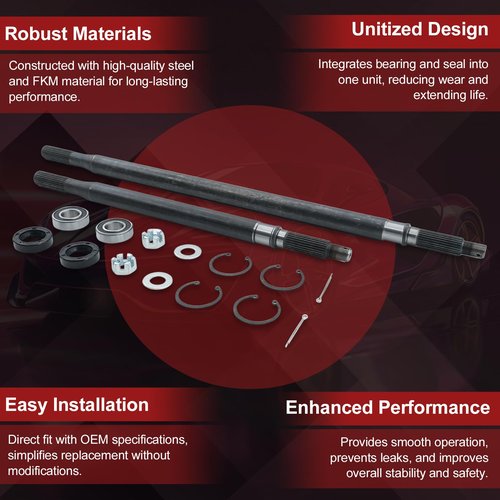 REVOTUNE Rear Axle Shaft with Bearing Seal Kit Compatible with 1994-2013 EZGO TXT Medalist Electric Golf Cart OEM 20377-G11 20377-G12
