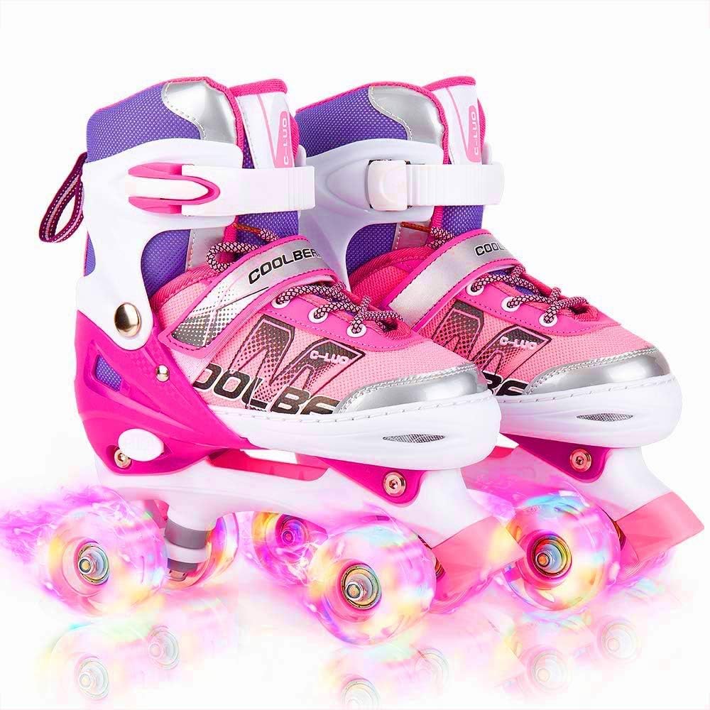 Sowume Adjustable Roller Skates - Illuminating Fun for Girls & Women | Safe, All 8 Wheels Shine