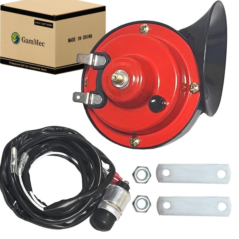 Universal Golf Cart 12 Volt Horn Kit for Club Car, EZGO, Yamaha UTV,ATV, Boat ctc, with Bracket and Floor Mount Button