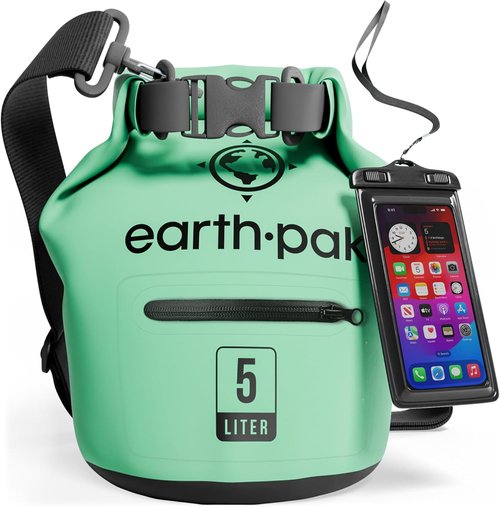 Earth Pak Waterproof Dry Bag - Durable Backpack with Zippered Pocket for Ultimate Gear Protection