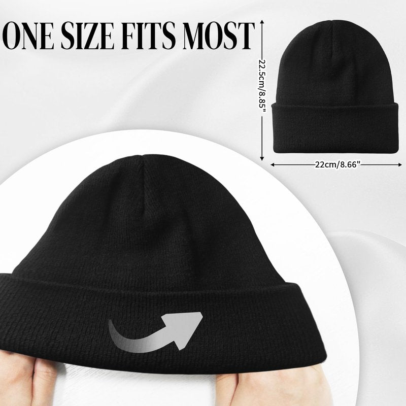 PFFY 2 Packs Womens Satin Lined Beanie Hat Silk Lining Winter Hats Beanies for Women Soft Slouchy Beanie Skull Cap Black+Black