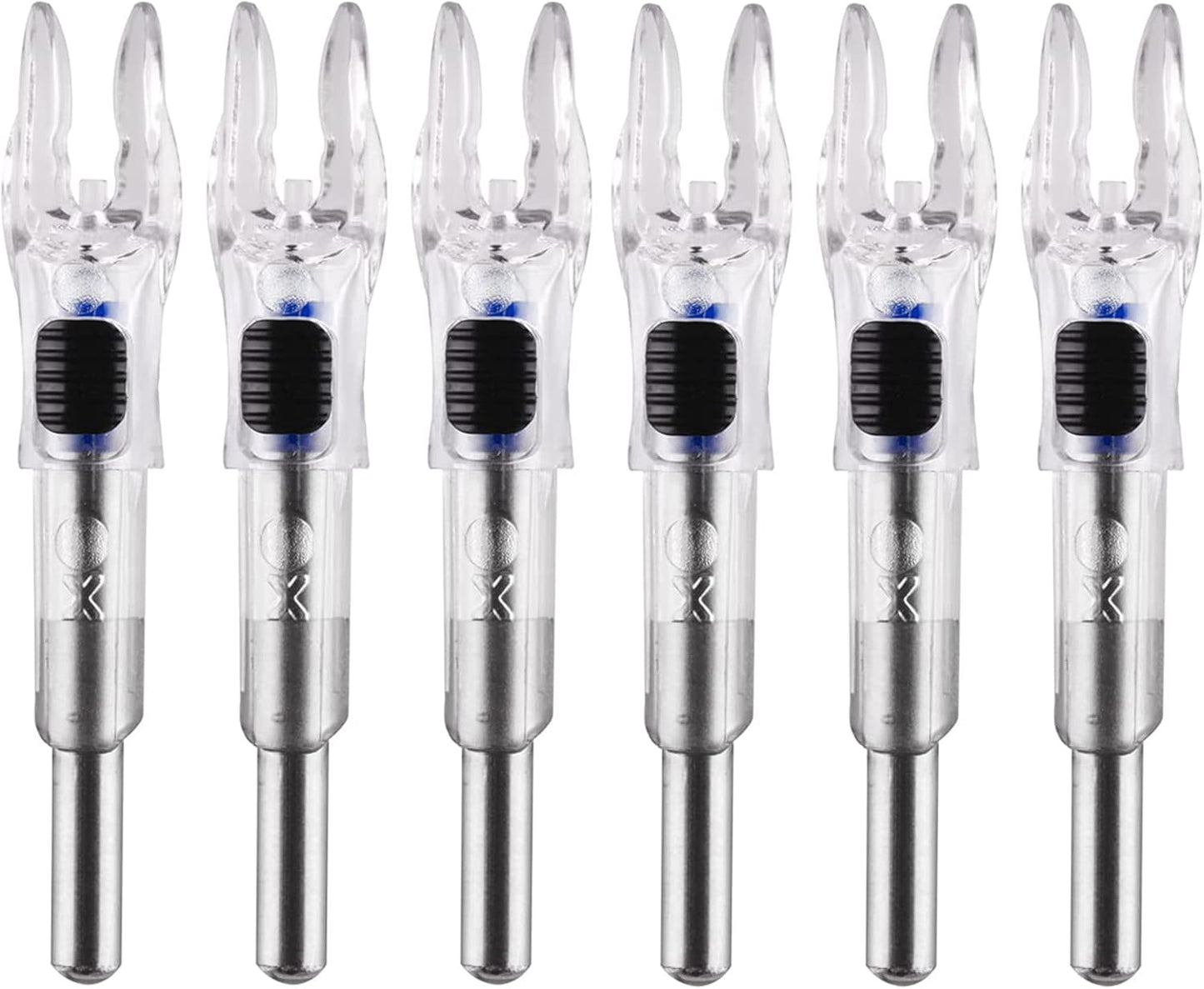 Skiennix Lighted Arrow Nocks - High-Visibility LED with On/Off Switch | Fits .204, .233, .244, .246 Diameters - 6 Pack