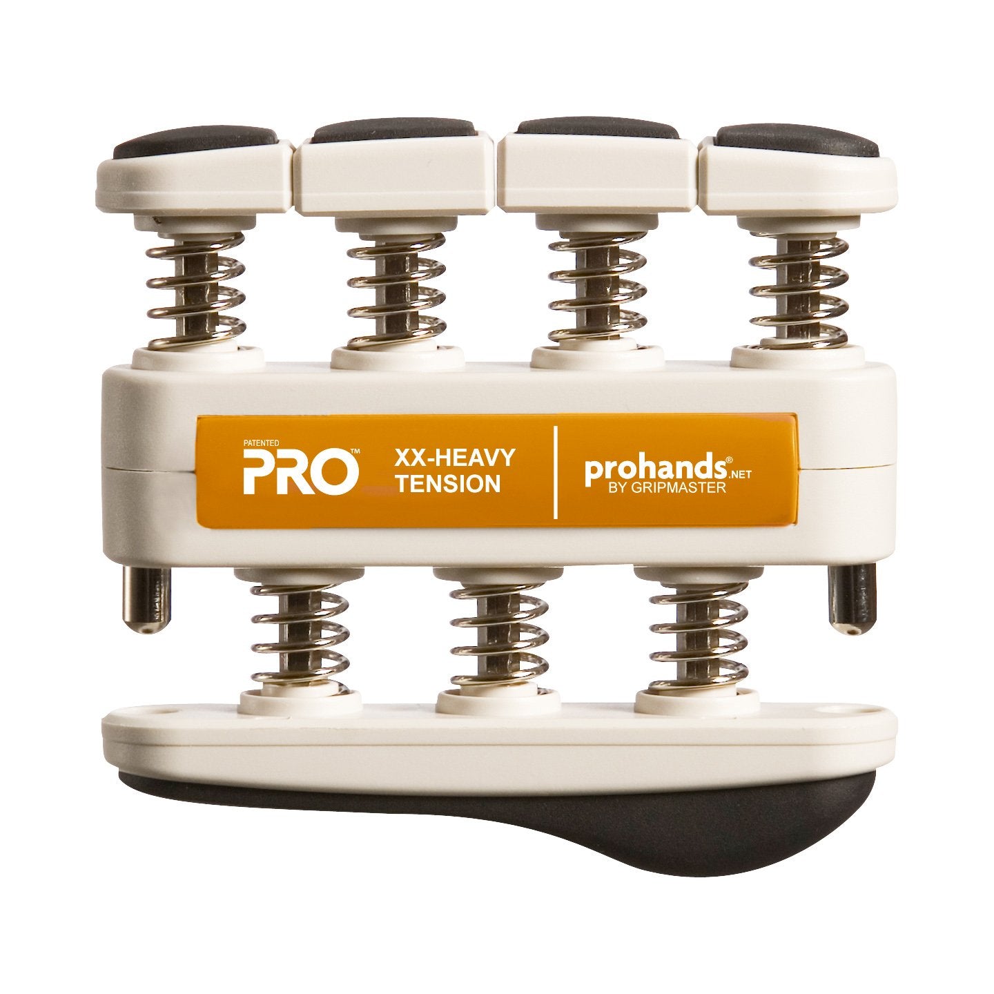 PROHANDS PRO Hand Exerciser, Finger Exerciser (Hand Grip Strengthener), Spring-Loaded, Finger-Piston System, Isolate and Exercise Each Finger, (13 lb XX-Heavy Tension, Orange-Pro)