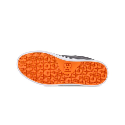 DC Men's Anvil Casual Skate Sneaker, Grey/Black/Orange, 12