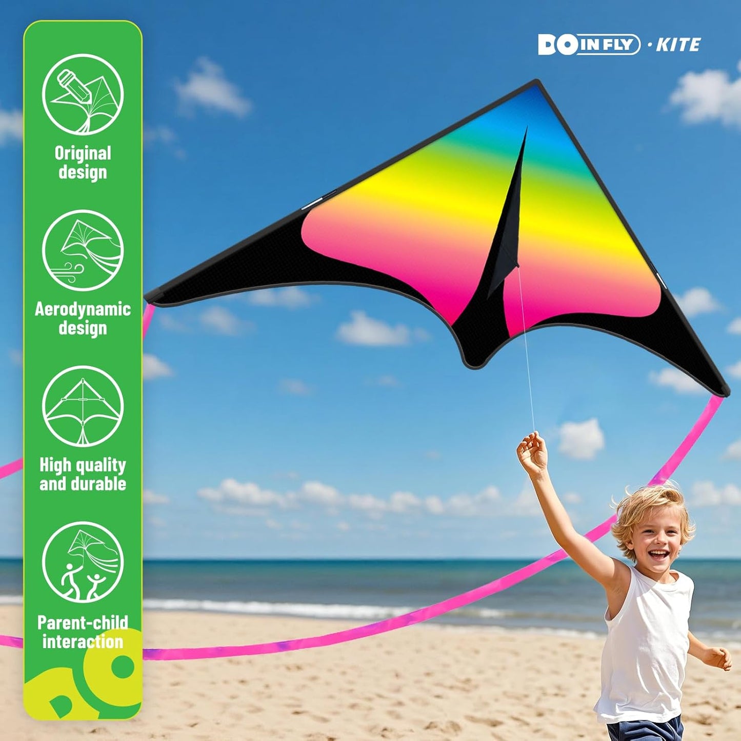 Delta Kite - Easy to Fly Kite for Kids & Adults | Perfect for Family Outings & Outdoor Fun