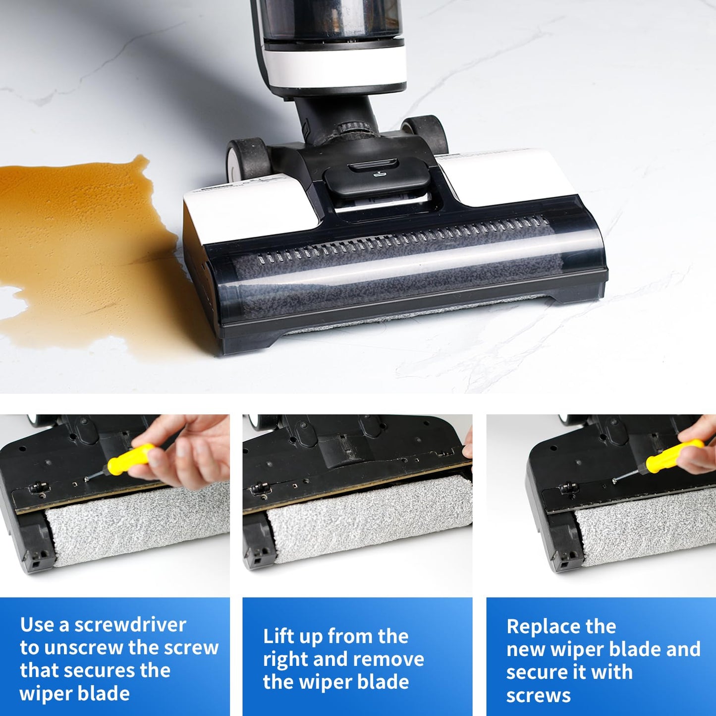 Vacuum Replacement Parts Wiper Strip Compatible with Tineco iFloor 3/ Floor One S3 Cordless Vacuum Cleaners,Wet Dry Vacuum Cleaner Accessories