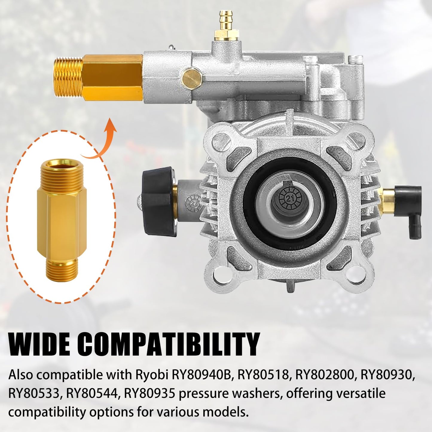 308862003 Pressure Washer Pump Outlet Tube, Compatible with Homelite HL252300/UT80953 & Ryobi RY80940B/RY80533/RY80930 Gas Pressure Washers