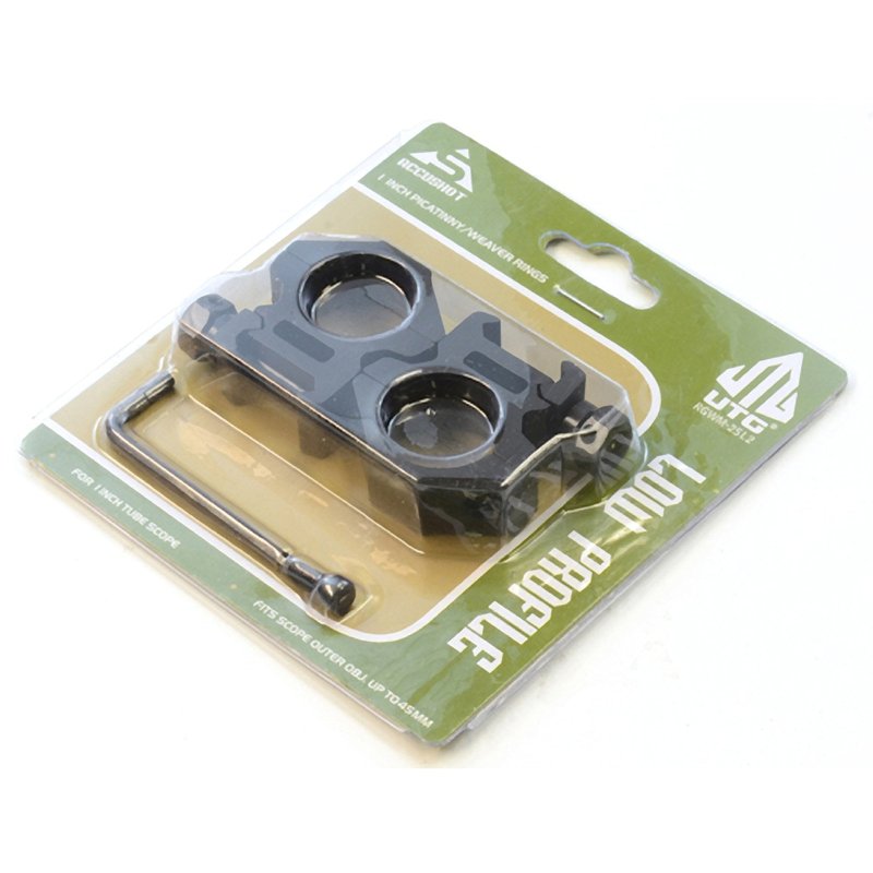 UTG 1"/2PCs Low Profile Picatinny/Weaver Rings, Compact