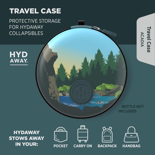 HYDAWAY Travel Case for Collapsible Bottles, Bowls & Cups - Protective Storage with Carabiner Clip - Durable, Water-Resistant, TSA-Friendly