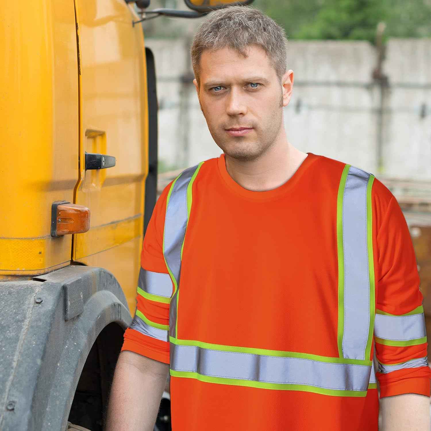 High Visibility Class 3 Safety T-Shirt - 6 Pack Long Sleeve Reflective Work Shirts for Construction & Surveying