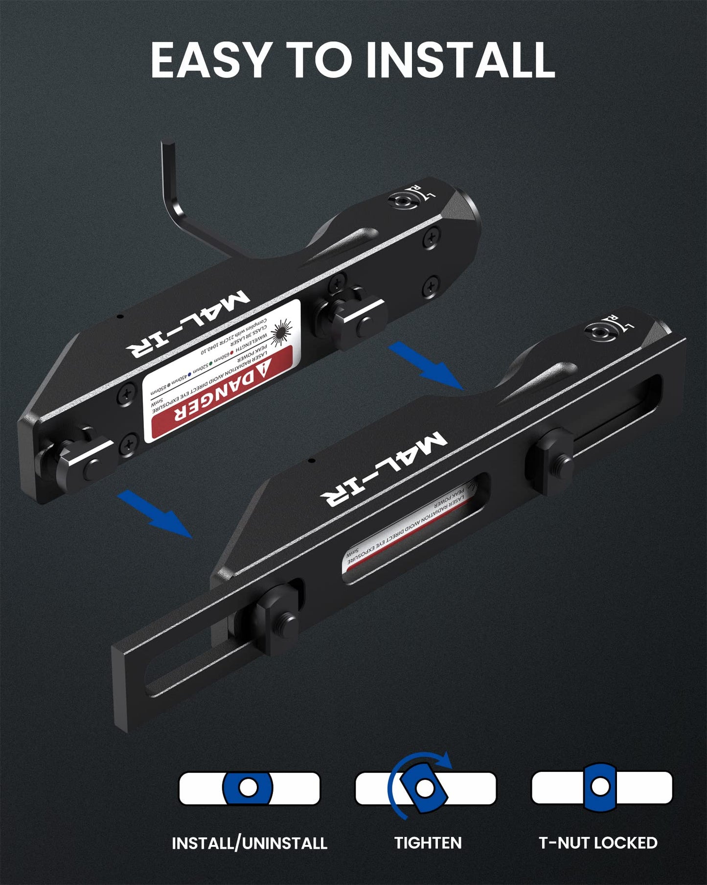 Votatu M4L- IR Laser Sight for Rifle Compatible with M-Lok Rail, Ultra Low-Profile Tactical Infrared Laser with Strobe Function Magnetic Rechargeable