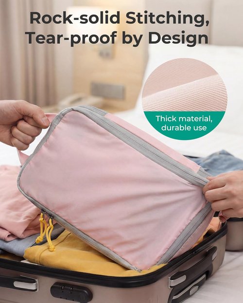 BAGSMART Compression Packing Cubes - Lightweight Travel Organizer Set | Durable Space Saver Bags