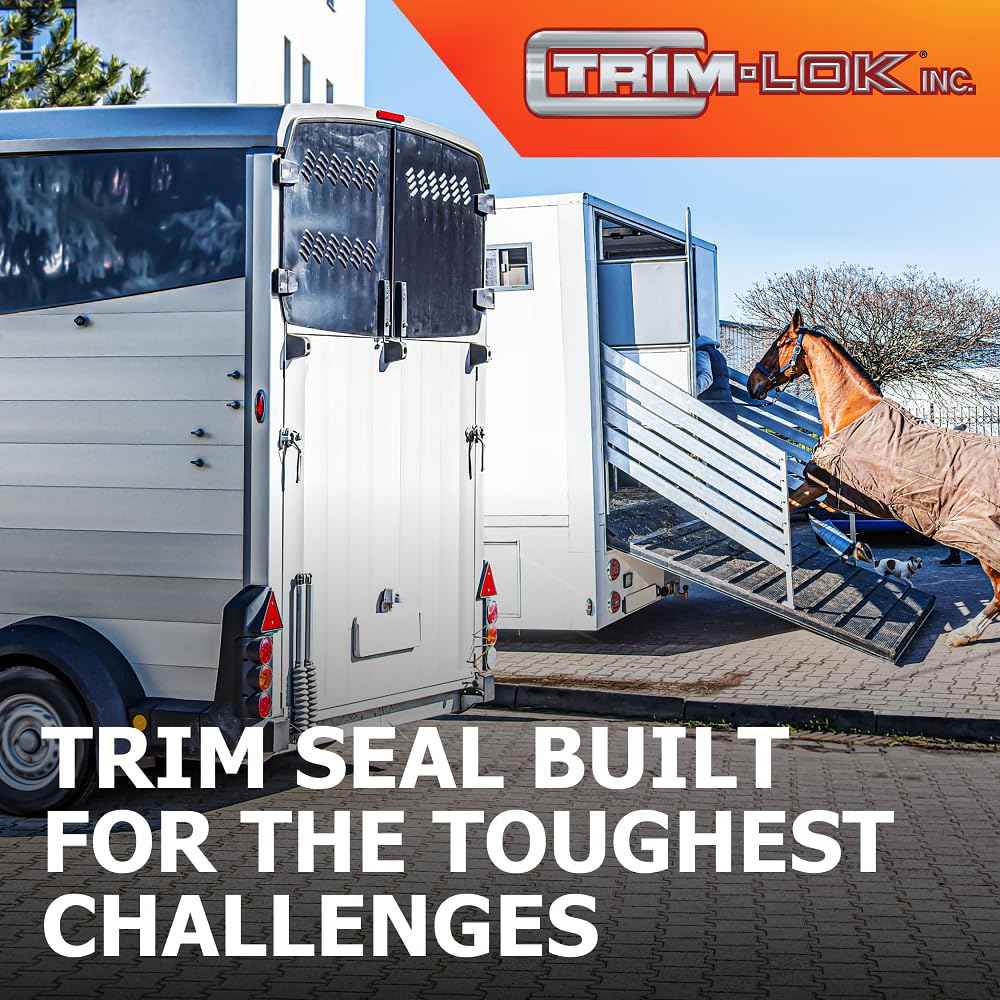 Trim-Lok Trim Seal with Top Bulb – Fits 1/8” Edge, 5/8” Bulb Seal Diameter, 25’ Length – PVC Plastic Trim with EPDM Rubber Seal, Easy to Install for Cars, Boats, RVs, Trucks, and Home Applications