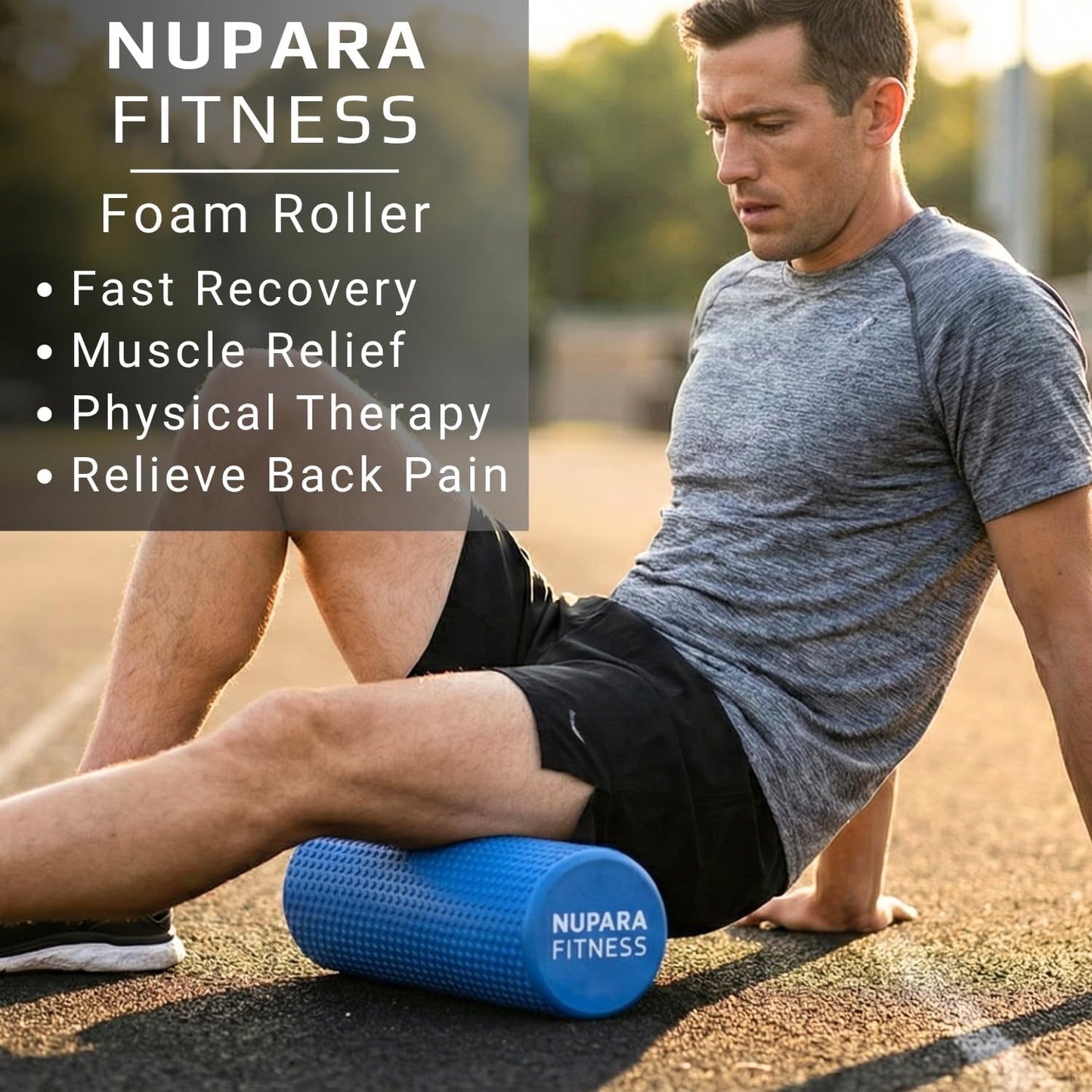 Skiennix Foam Roller - Deep Tissue Muscle Relief for Back & Legs | 18 Inch Dark Blue
