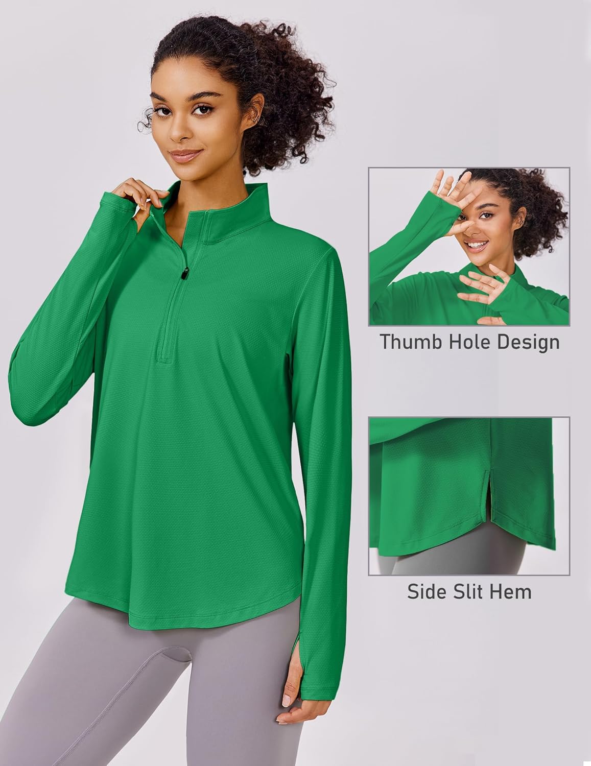 PINSPARK Long Sleeve Workout Tops for Women - UPF 50+ Sun Protection, Quick Dry Athletic Shirt | Ideal for Running, Hiking, Golf