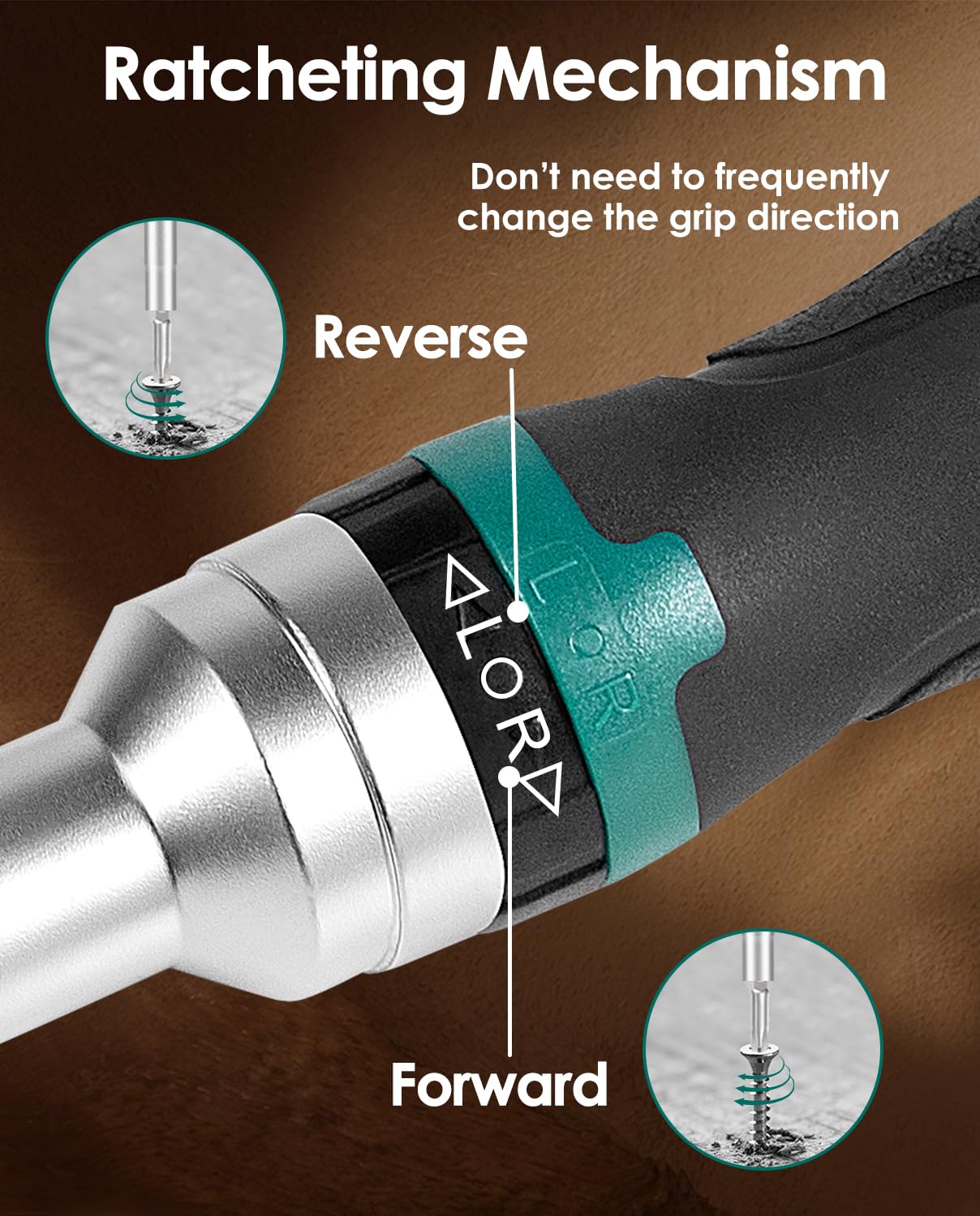 HYCHIKA Ratcheting Screwdriver 16-in-1, Magnetic Ratchet Screwdriver Set, Screw Driver Multi Bit All in One with Phillips, Slotted, Torx, Square, Hex bit and Double End Nut Driver